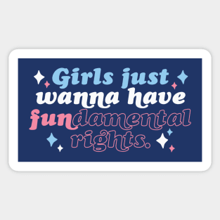 Retro Girls Just Wanna Have Fundamental Rights // Vintage Equal Rights Sticker